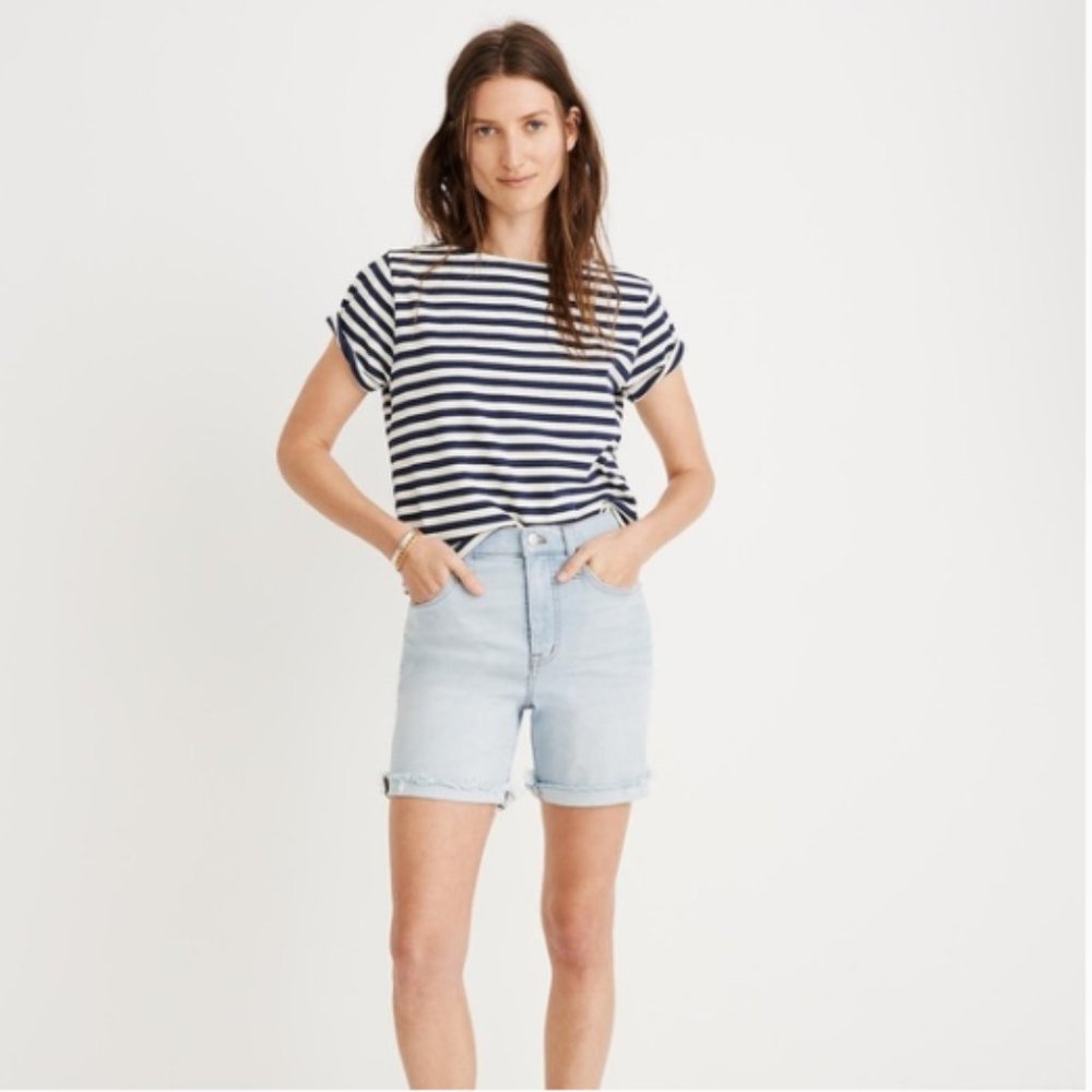 SOLD Madewell High Rise Denim Mid-Length Shorts - Picture 9 of 9